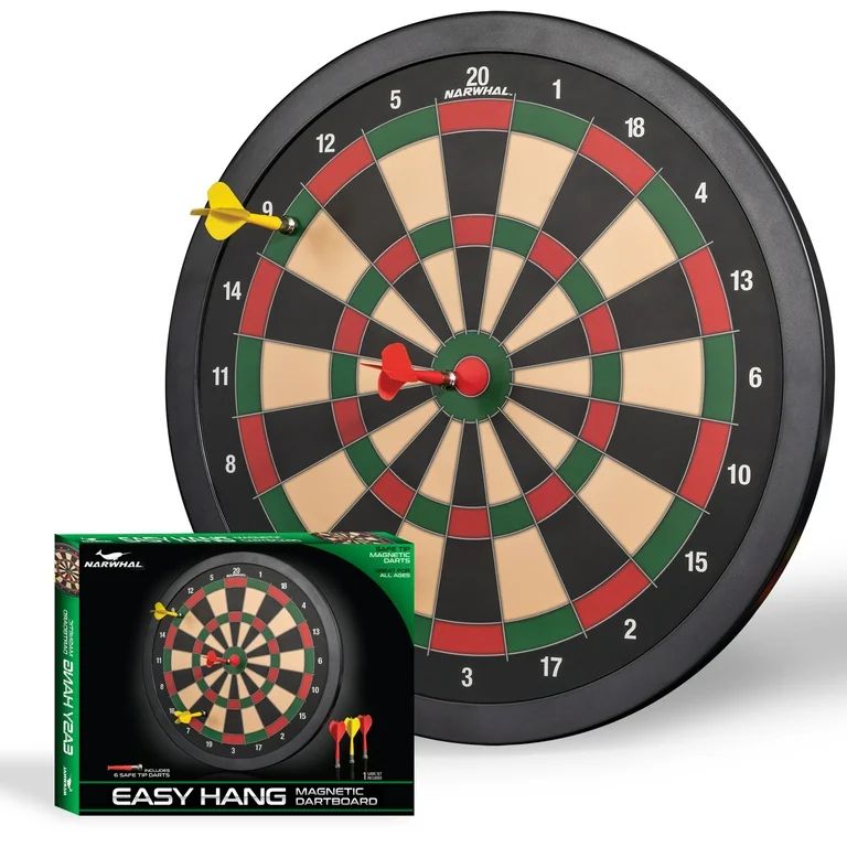 Narwhal 15.5in Easy Hang Magnetic Dartboard; Includes Six Magnetic Darts | Walmart (US)