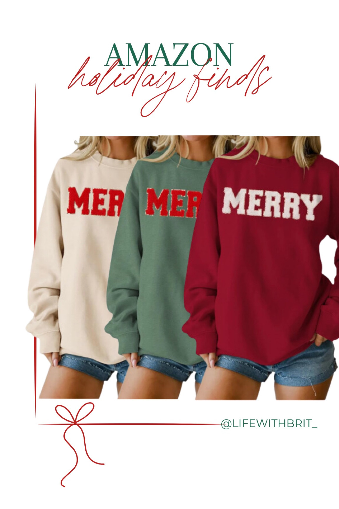 holiday find, christmas sweater, holiday sweater, merry sweatshirt, crewneck, merry, 

#LTKSeasonal #LTKHoliday #LTKFindsUnder50