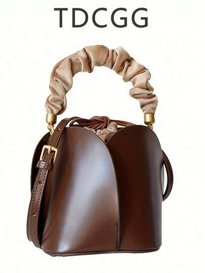 Travachic Drawstring Pocket Petals New Vegetable Basket Bucket Bag Niche Design Retro Women's... | SHEIN