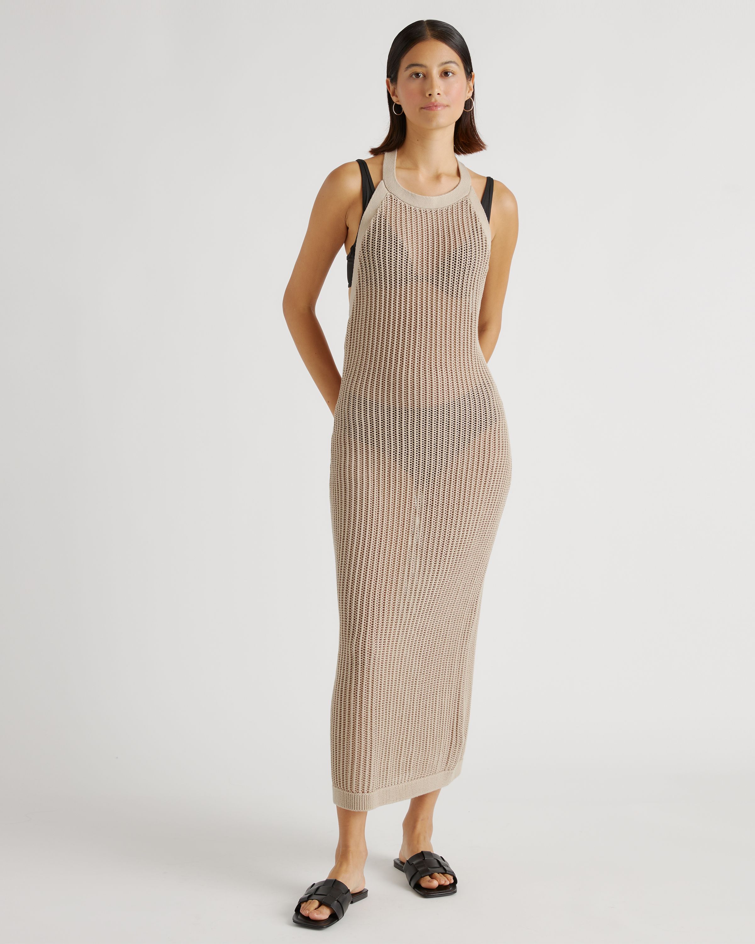 100% Organic Cotton Open-Knit Cover-Up Maxi Dress | Quince