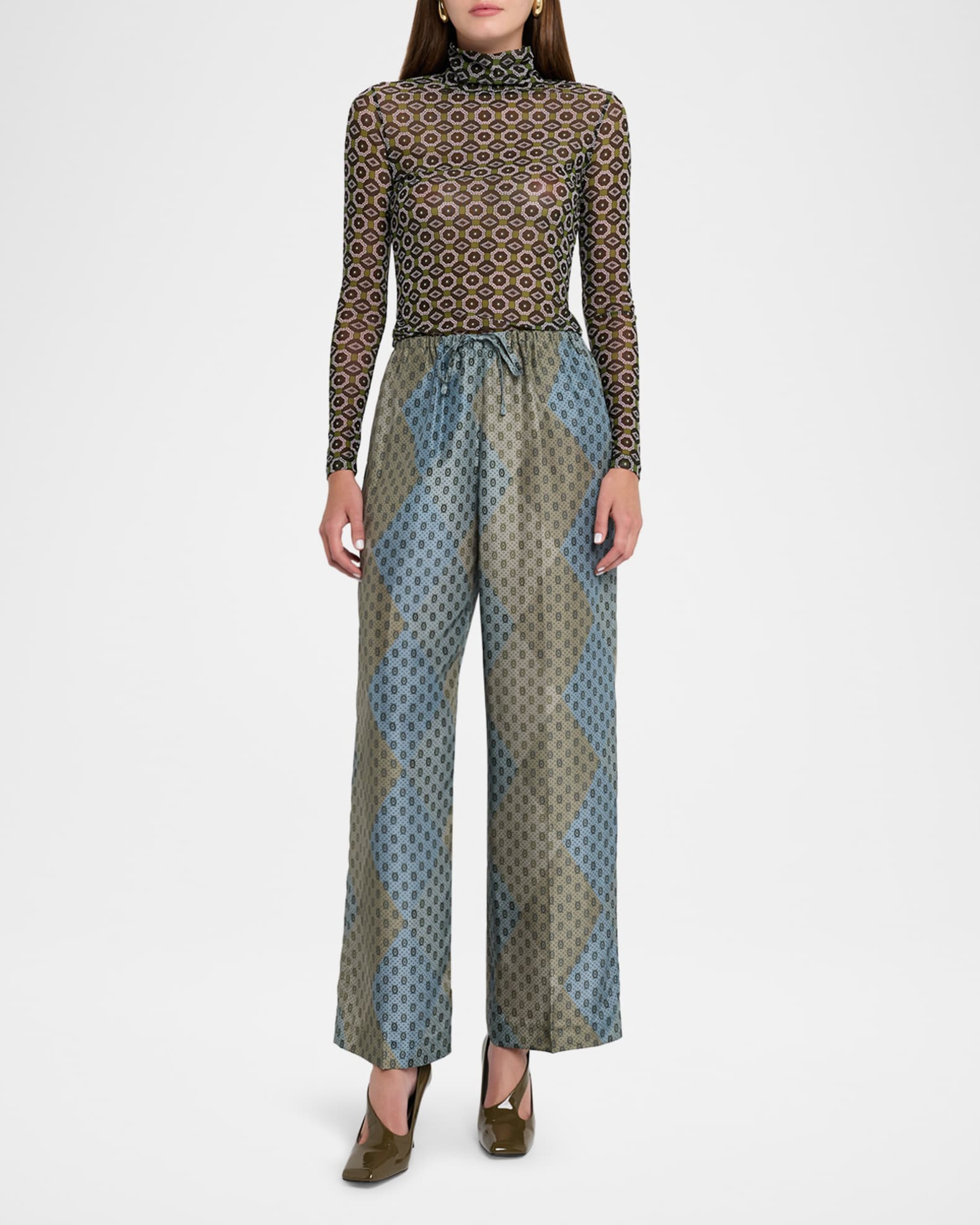 Puvis Silk Relaxed Drawstring Pants | Neiman Marcus