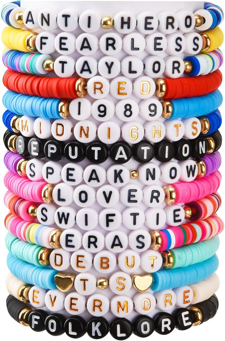 15 Pcs TS Friendship Bracelets, Singer Music Inspired Album Bracelets, Cute Clay Bead Colorful Br... | Amazon (CA)