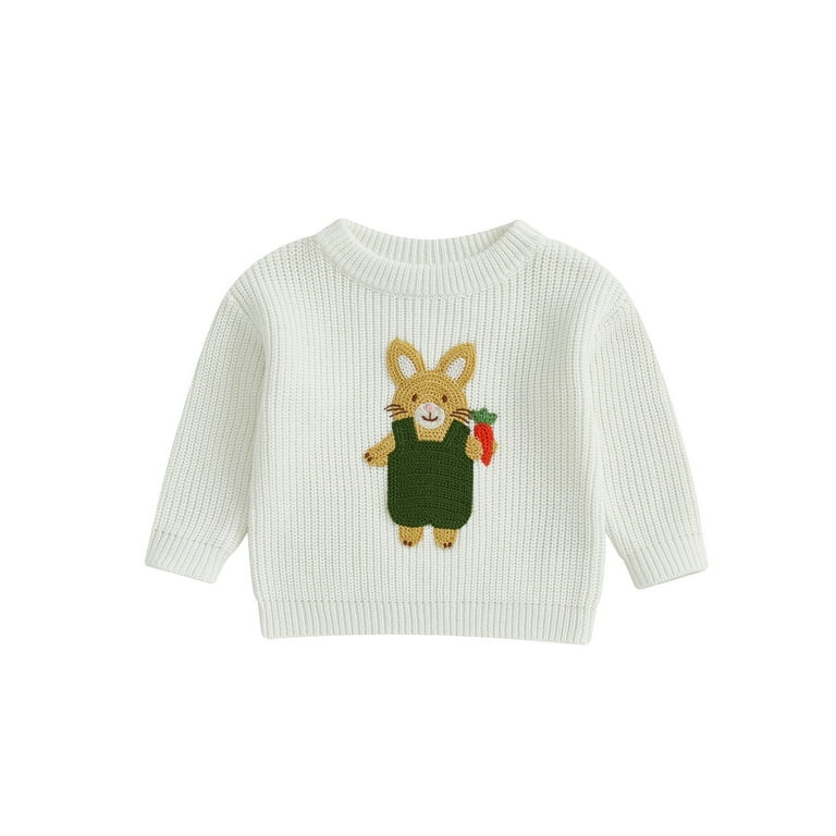 Nygoyerh Toddler Girls Boys Pullover Sweater Casual Easter Bunny Embroidery Knitwear Warm Clothes... | Walmart (US)