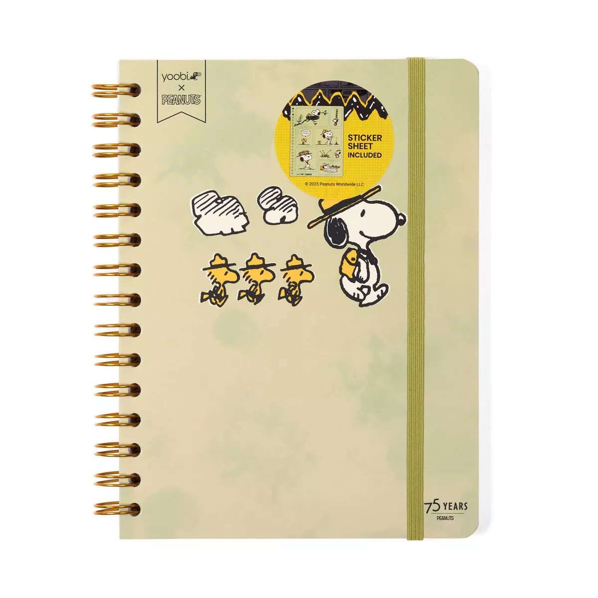 Yoobi 6"x8" Peanuts Journal Spiral with Elastic Band Beagle Scouts | Target