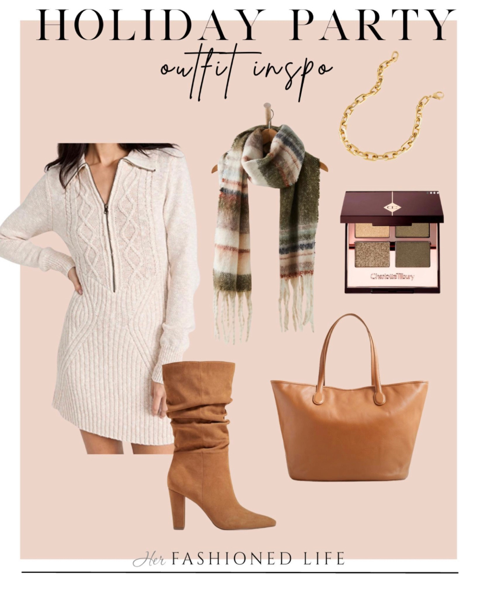Holiday Party Outfit inspo! 

Sweater Dress
Jcrew Tote
Brown Bootiea 
Charlotte Tilbury 

#LTKstyletip #LTKSeasonal #LTKHoliday