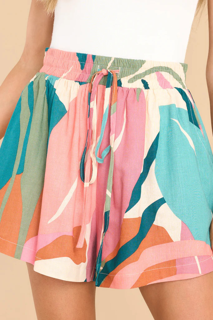 Good Old Days Linen Print Shorts | Red Dress 