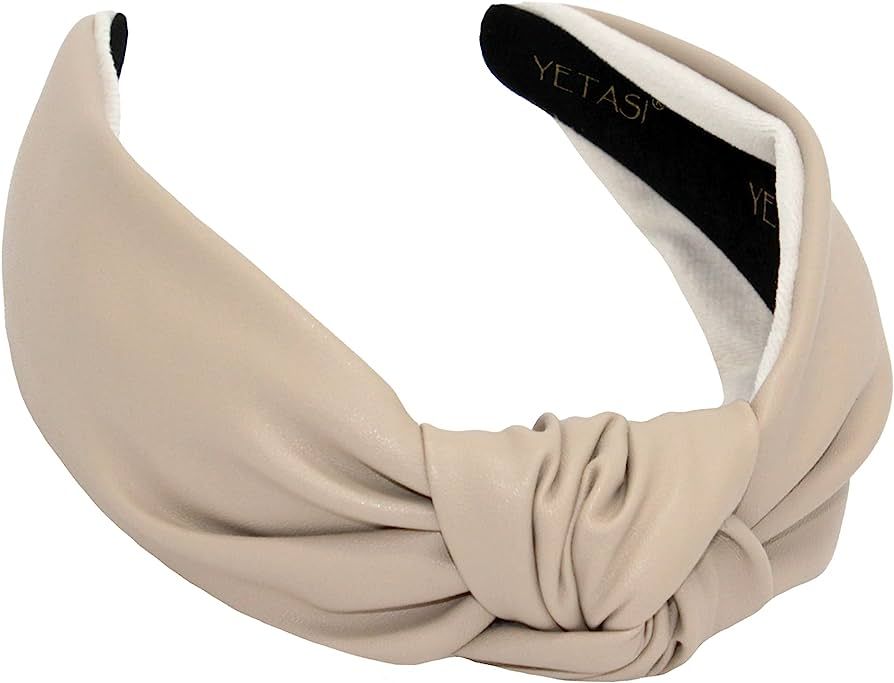 YETASI Cream Headbands for Women are Uniquely Made of Non Slip Material for Your Comfort. Leather... | Amazon (US)