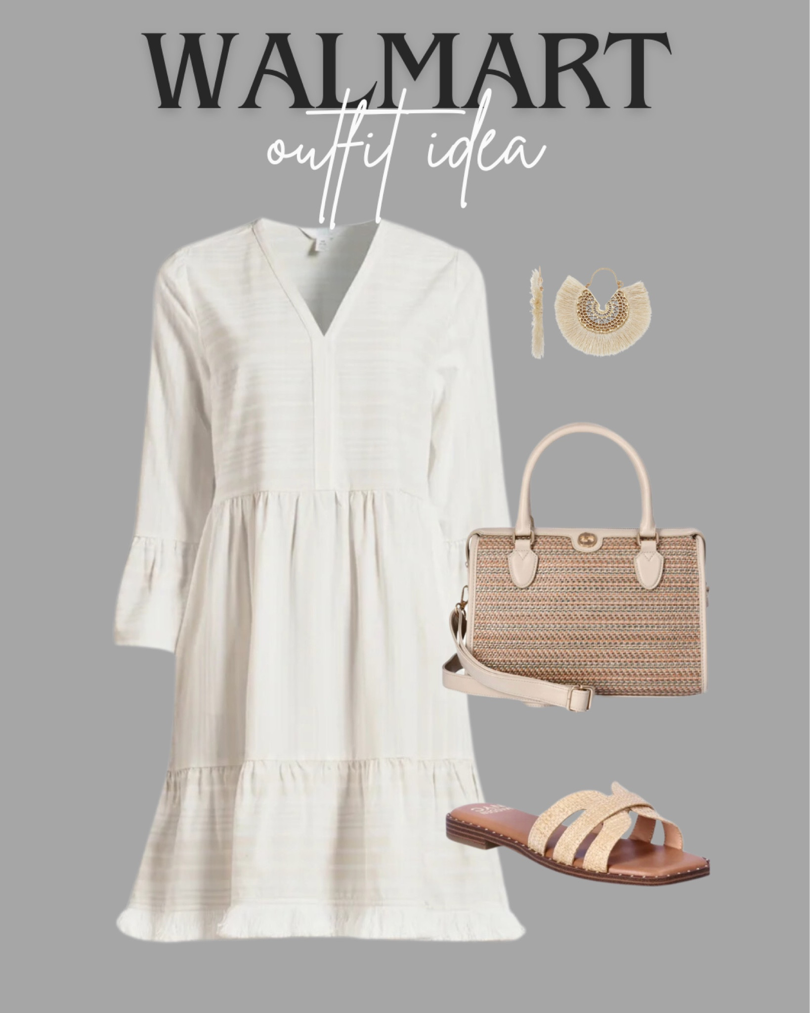 Walmart spring outfit idea! Love the cute fringe detail on the bottom of this dress🤍☺️
.
.
.
#walmart #walmartfashion #walmartstyle #walmartfinds #walmartoutfit #springdress #springoutfit #outfitidea #springoutfitidea #spring #springfashion #timeandtru #womens #newarrivals #springsandals #slides #mididress 

#LTKfindsunder100 #LTKstyletip #LTKSpringSale