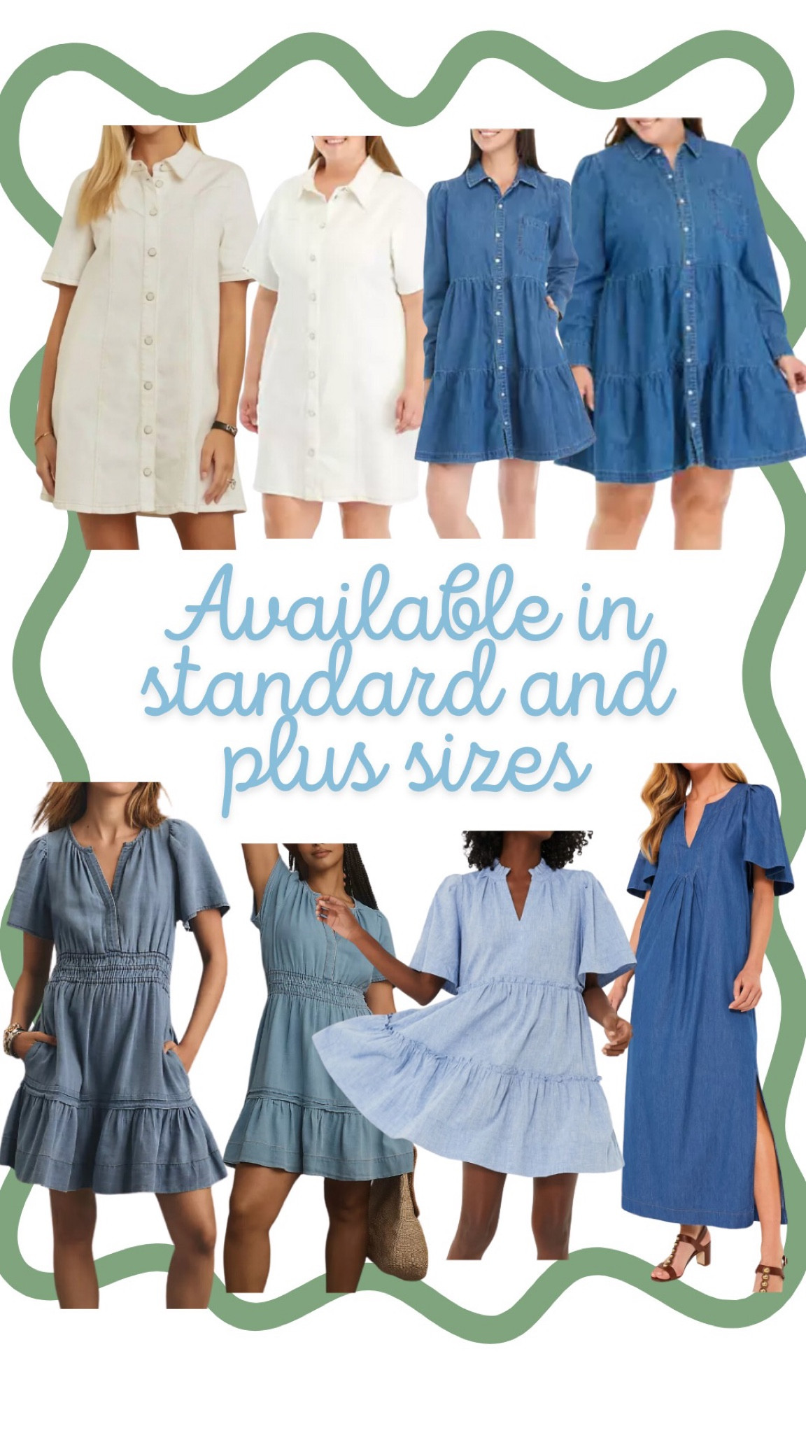 Plus size denim dresses 

#LTKMidsize #LTKPlusSize