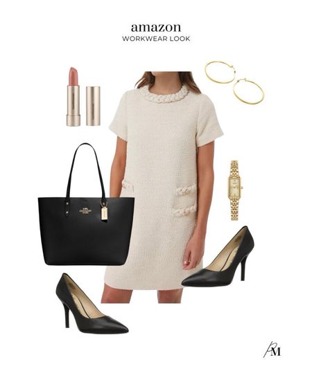 Amazon workwear look. I love this sweater dress and tote for an elevated spring look. 

#LTKSeasonal #LTKworkwear #LTKstyletip