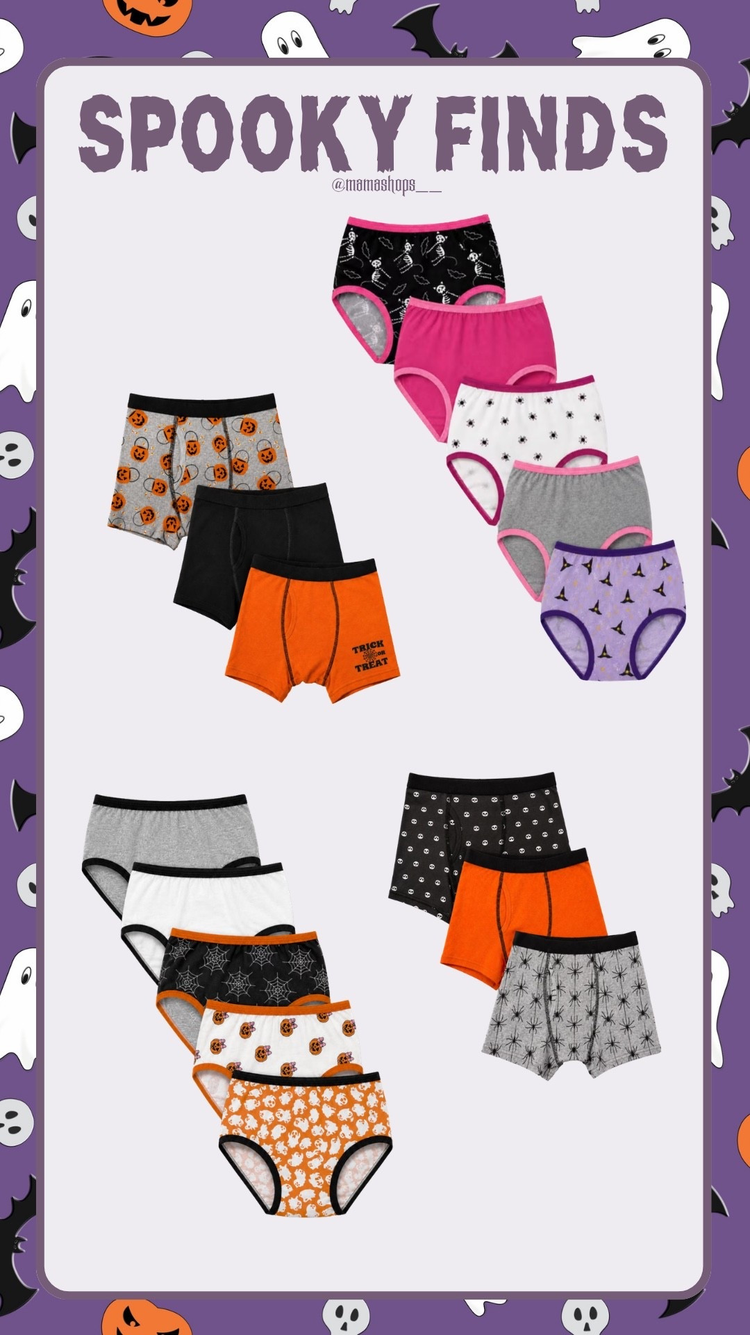 Way To Celebrate Halloween themed underwear for boys & girls @Walmart !🦇👻

🚨On Sale Now, go check them out now🎃🔗