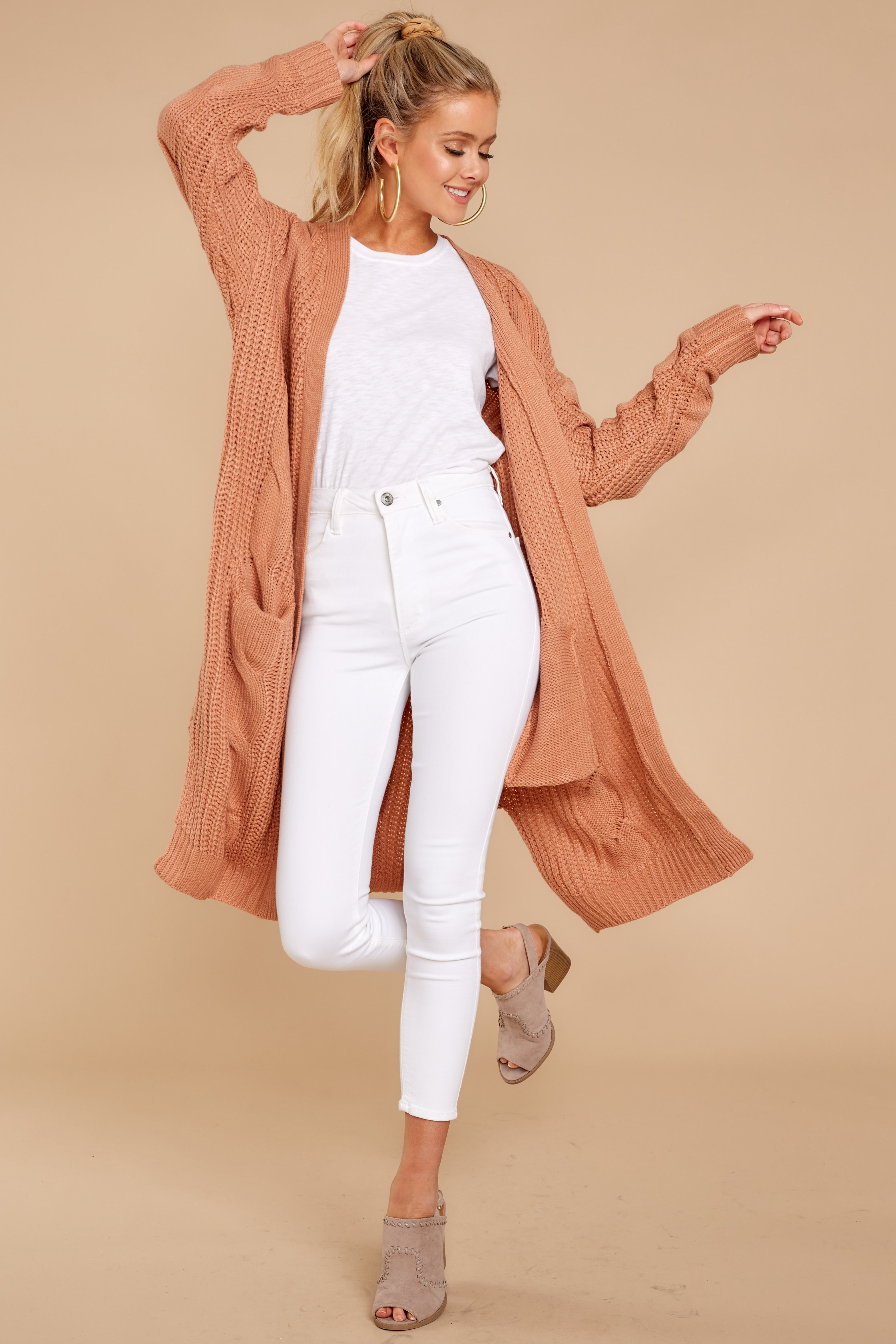 Out Do It Apricot Knit Cardigan | Red Dress 