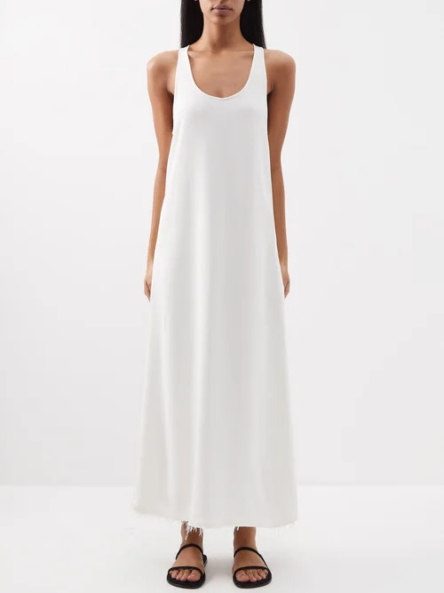 Toteme - Scoop-neck Crepe Maxi Dress - Womens - Cream | Matches (US)