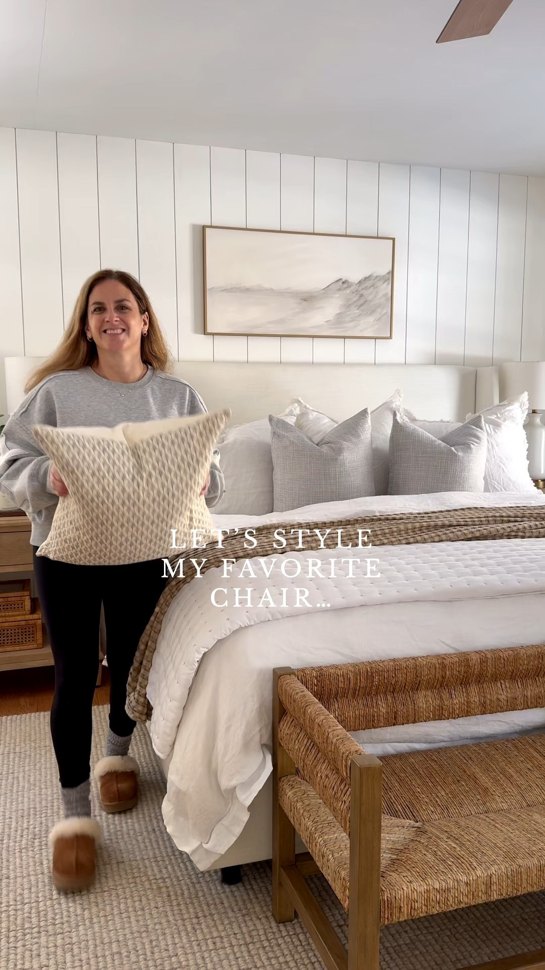 Layered bedding, warm wood tones, and soft textures make this coastal bedroom feel calm and complete. coastal bedroom decor, neutral bedroom, upholstered bed, woven bench, coastal home style, serene bedroom, timeless interiors, bedroom inspiration, sherricalnanhome

#LTKFindsUnder50 #LTKHome