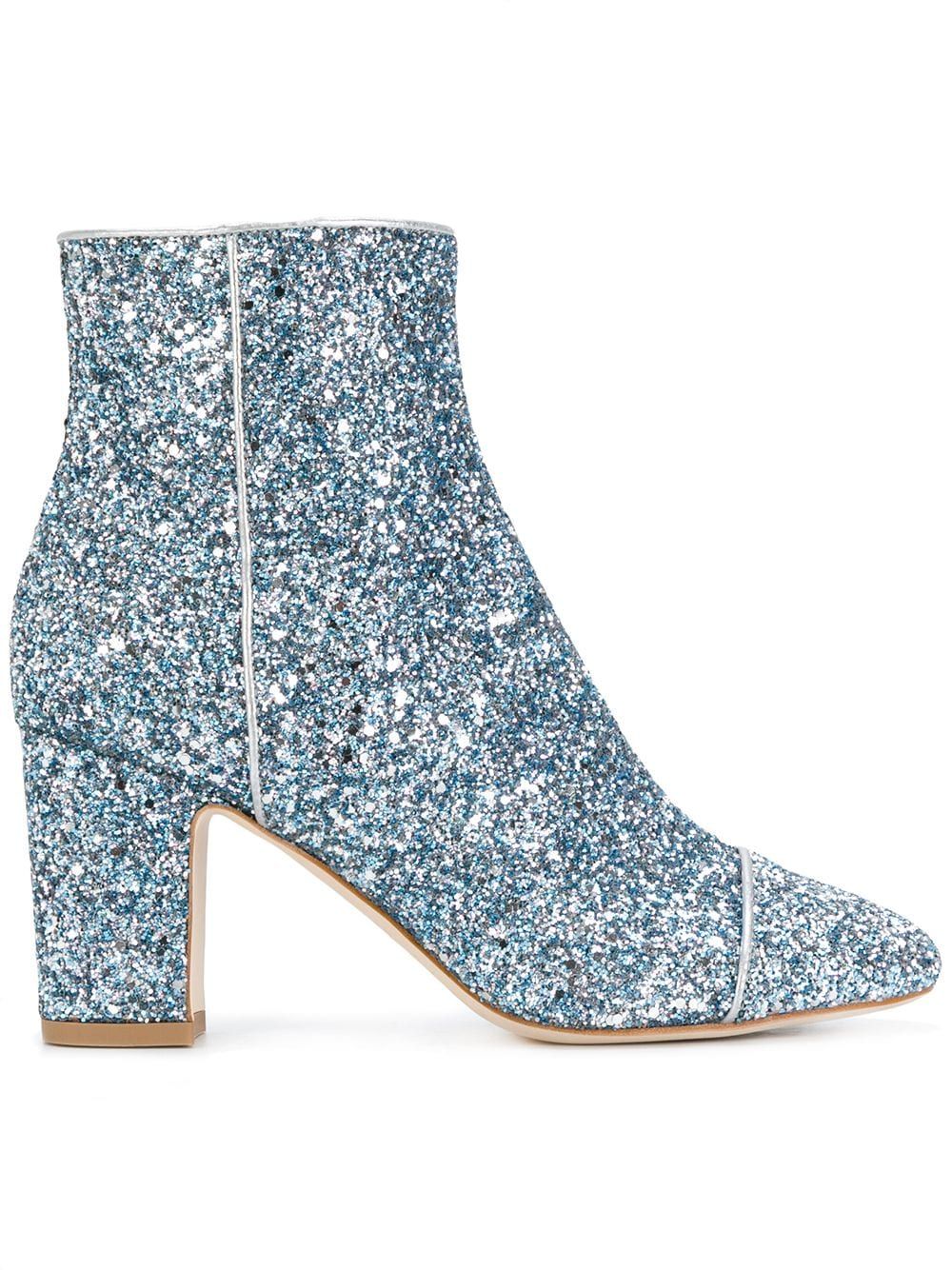 Polly Plume Ally Sparkling sequin boots - Blue | FarFetch US
