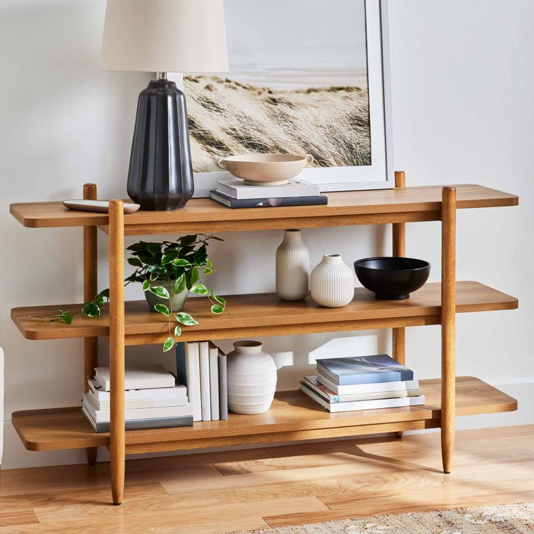Better Homes & Gardens Springwood Horizontal Bookcase, Light Honey Finish | Walmart (US)