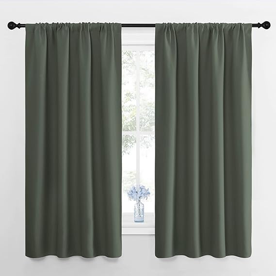 NICETOWN Bedroom Curtains Blackout Draperies - All Season Thermal Insulated Solid Rod Pocket Top ... | Amazon (US)