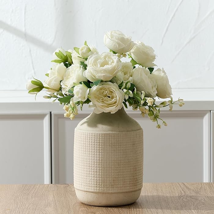 SIDUCAL Ceramic Rustic Farmhouse Vase | 7 Inch Pottery Decorative Flower Sand Glaze Finish Boho V... | Amazon (US)