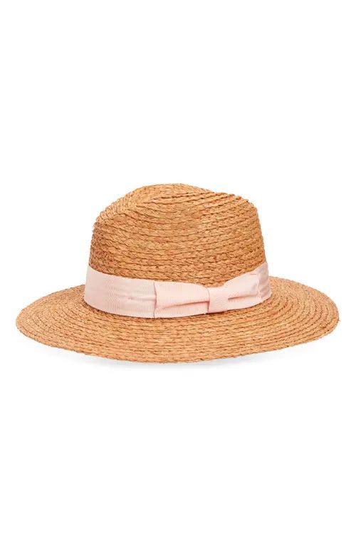 btb Los Angeles Faith Straw Sun Hat in Rose at Nordstrom, Size Small | Nordstrom