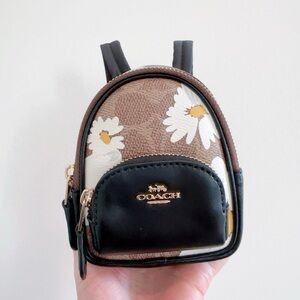 NWT COACH Mini Backpack Bag Charm Floral Print Signature Canvas CZ602 | Poshmark
