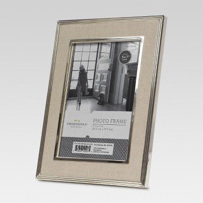 5"x7" Metal Frame with Linen Mat Natural - Threshold™ | Target