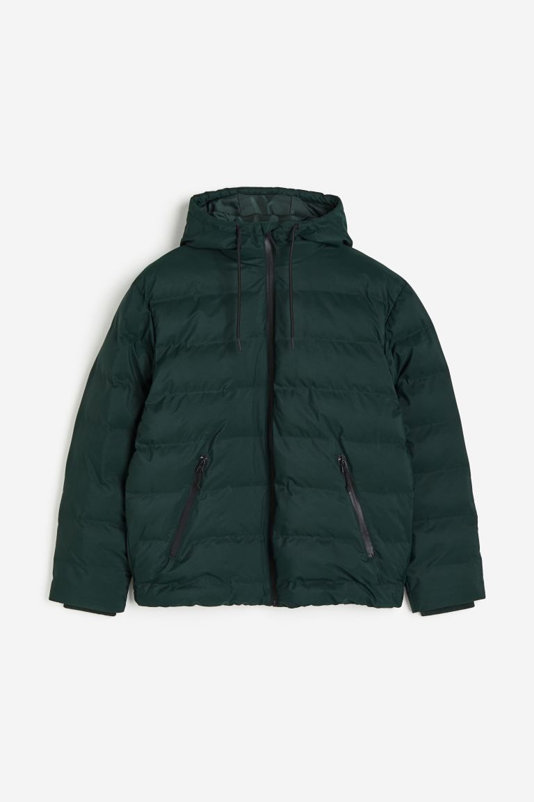 Water-repellent puffer jacket - Forest green - Men | H&M GB | H&M (UK, MY, IN, SG, PH, TW, HK)
