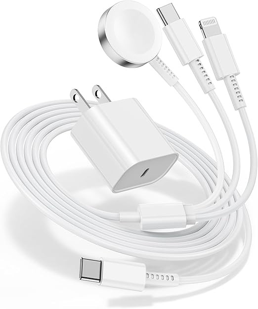 for Apple Watch Charger Fast Charging,3 in 1 Multi Chargers Cable with 20W USB C Charger, iWatch ... | Amazon (US)