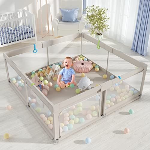 ZEEBABA Baby Playpen, Playpen for Babies(59*59*27inch), Kids Safe Play Center for Babies and Todd... | Amazon (US)