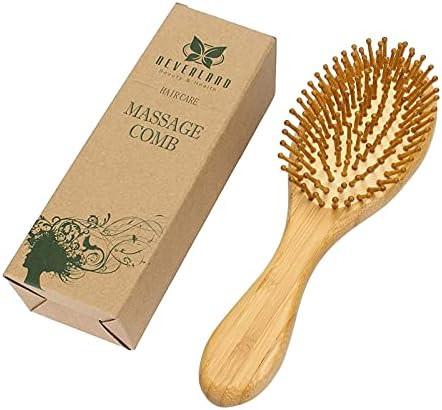 100% Natural Bamboo Hair Brush Detangling Massage Anti-Static Hair Comb Wooden Bristle | Amazon (CA)
