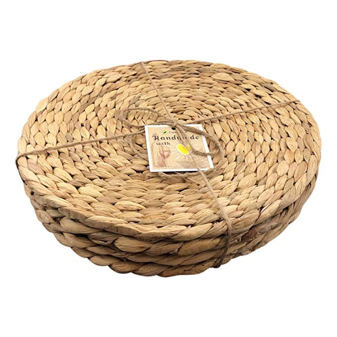 Cork & Leaf Dinner Plate Chargers, Rustic Decorative Round Dinnerware Charger Plates Set of 4, 13... | Amazon (US)