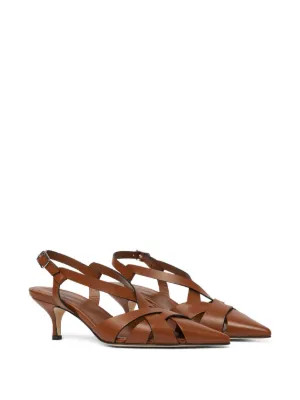 Scarosso 55mm Clio cross-strap Kitten Heels | Brown | FARFETCH | Farfetch Global