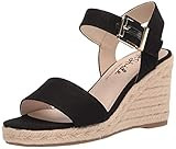 Life Stride Women's Tango 2 Espadrille Wedge Sandal, Black, 9.5 Wide | Amazon (US)