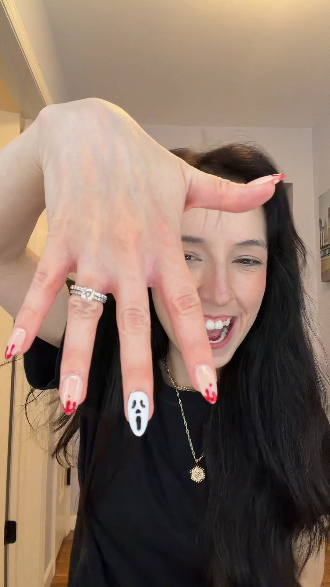 Spooky nails >>>  👻💅 #fyp #halloweennails #ghostfacenails 

#LTKHalloween #LTKStyleTip #LTKBeauty