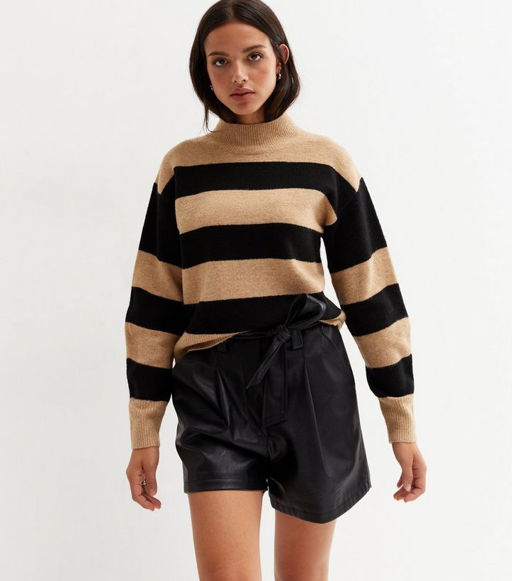 Brown Stripe High Neck Jumper
						
						Add to Saved Items
						Remove from Saved Items | New Look (UK)