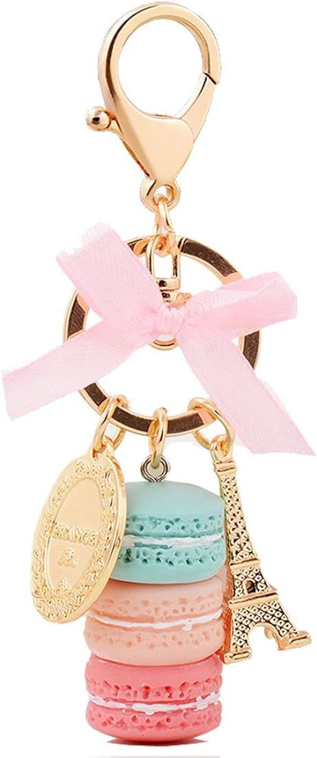 Lynmalrity Keychain Ring Eiffel Tower Macaron Charm Cute Pendant Bag Charm Purse | Amazon (US)