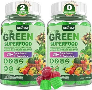 Super Greens Multivitamin Gummies, Greens Superfood Gummies w/Spirulina, Chlorella, Multivitamins... | Amazon (US)
