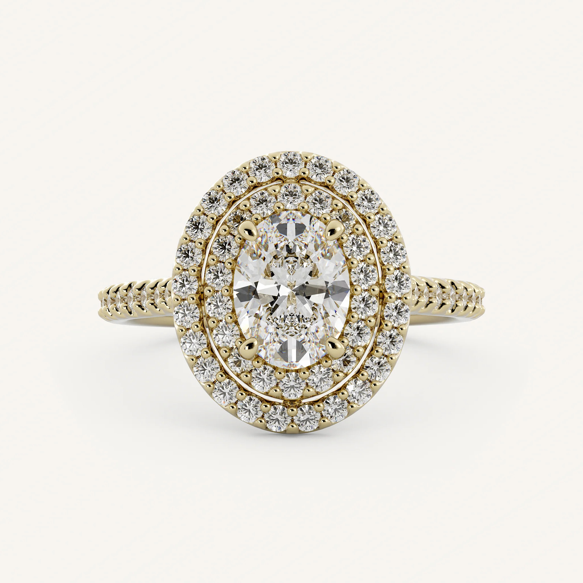 Celeste - 14K Yellow Gold - Oval - Natural Diamond | Olive Ave Jewelry