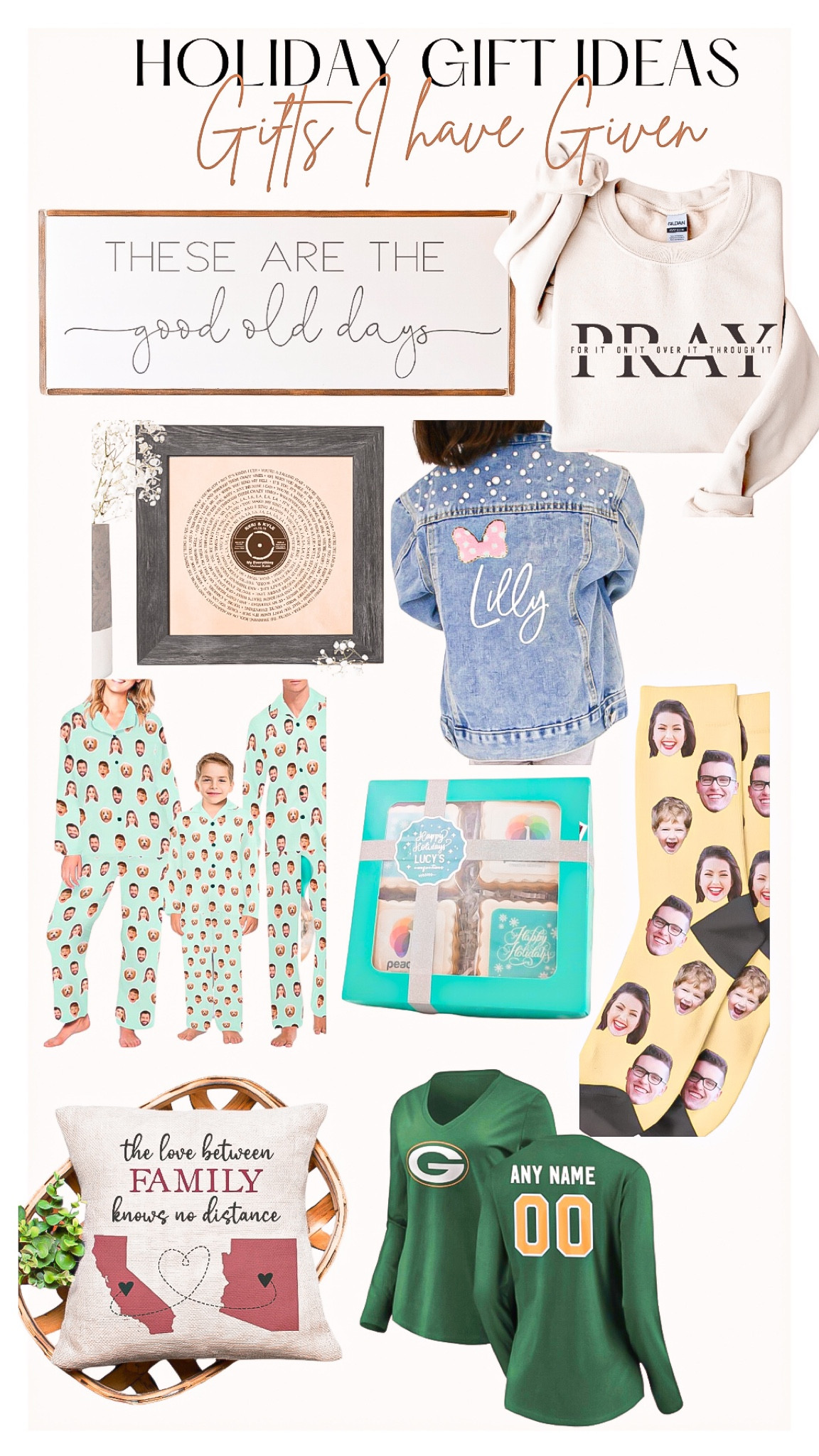 Gift ideas 
• things I have gifted 🎁

Etsy has some great gift ideas to make it more personal this holiday season ❤️

NFL shop is a great place to shop for the sports fanatics in your life 🏈 

I would size up on the site - we ordered true to size in men’s long sleeve shirt  and the sleeve length was a little short so just double check measurements 

Gift guide , gifts ideas, Christmas gift, gift for him, gift for her, personalized gifts, etsy gifts , etsy finds, nfl shop, football gifts , home decor , the good old days sign, pray sweatshirt, anniversary gifts, birthday gifts, record , personalized Jean jackets, kids gifts, personalized socks, wedding gift, personalized pajamas, personalized cookies, nfl tshirt, personalized jersey, gifts for parents, gifts for grandparents, throw pillow, personalized pillow 

#LTKHoliday #LTKfamily #LTKGiftGuide