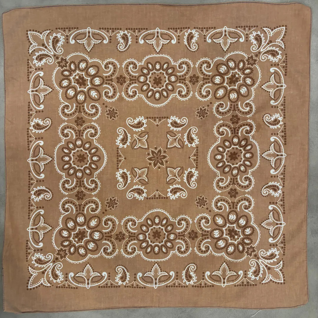 27" Sunbleached Hand Dyed Paisley Bandana | Western Cowboy Cotton Handkerchief Scarf | Etsy (US)