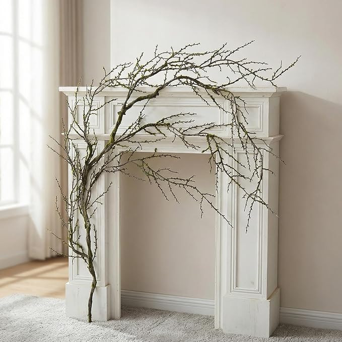 74.8" Black Halloween Tree Garland Moss Faux Willow Branches for Hanging(1) | Malleable Weeping T... | Amazon (US)
