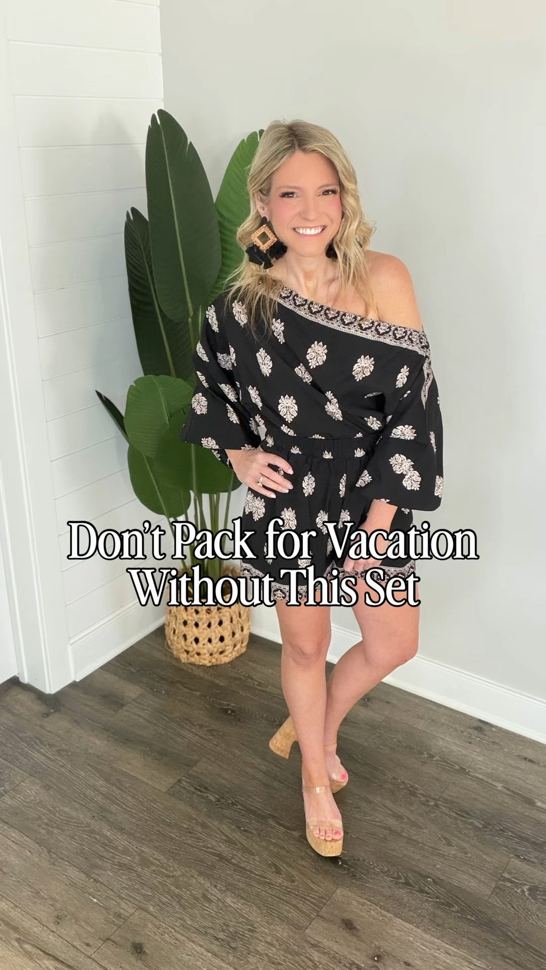 Don’t pack for vacation without this set! I love this off the shoulder set that’s perfect to pack for any tropical paradise. I love that it’s separates and can be styled together or alone. It’s so comfortable with the elastic waist, pockets and super flattering! It looks like a romper styled as a set! Add some fun raffia earrings and clutch and you’re good to go to dinner. This set can easily be dressed up or down! Wearing a Small. 

What to wear on vacation, linen sets for vacation, off the shoulder set

#amazon #vacationlook

#LTKSeasonal #LTKOver40 #LTKTravel