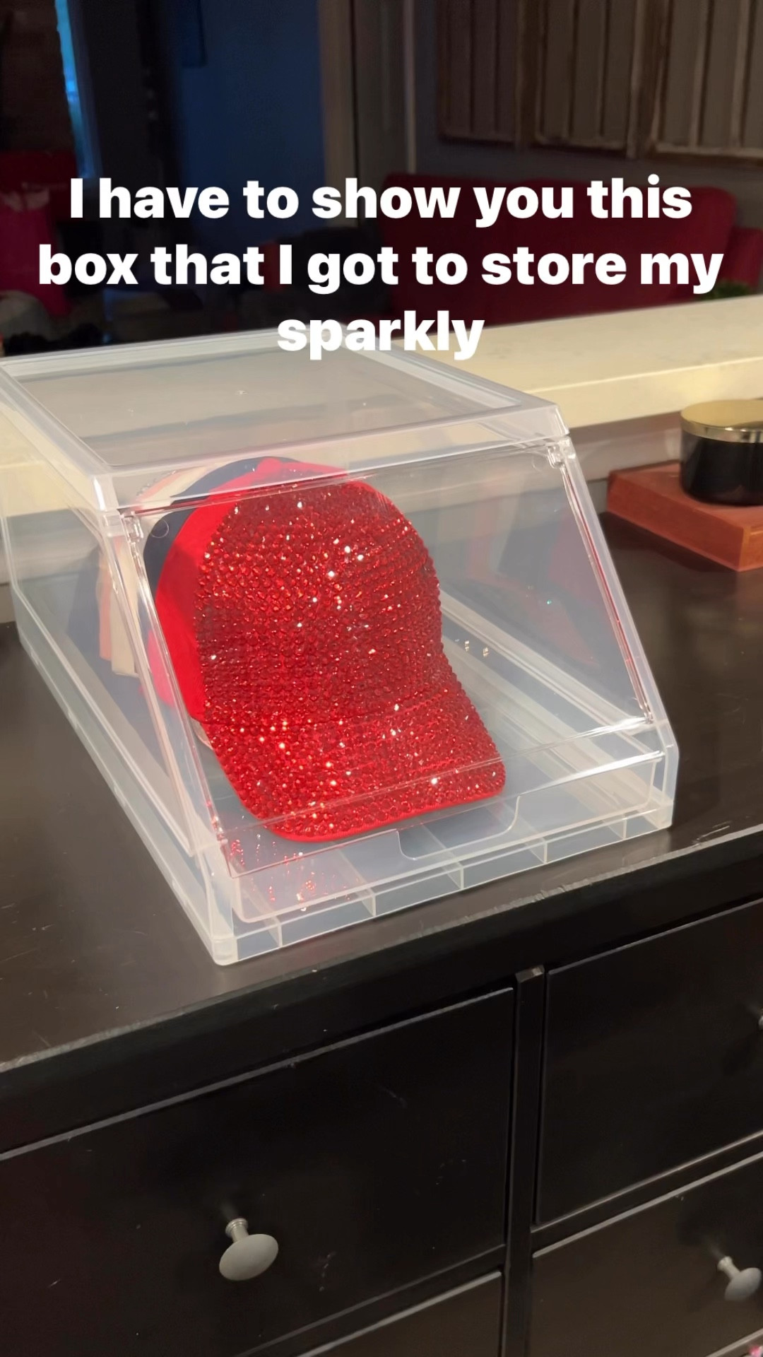 Loving this clear bin to store my special hats I do f want dust on! 

#LTKhome #LTKfamily #LTKbeauty