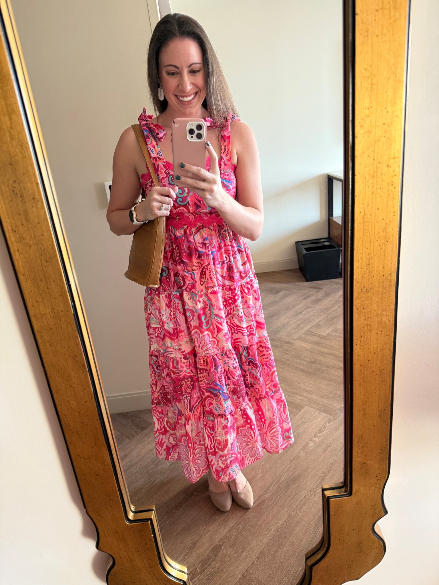 Great look for this summer! Be bright and bold in this midi dress and make it the centerpiece for the outfit with simple, classic shoes, bags and jewels. Great dress for travel, festivals and just fun! 

#LTKFestival #LTKgrwm #LTKootd