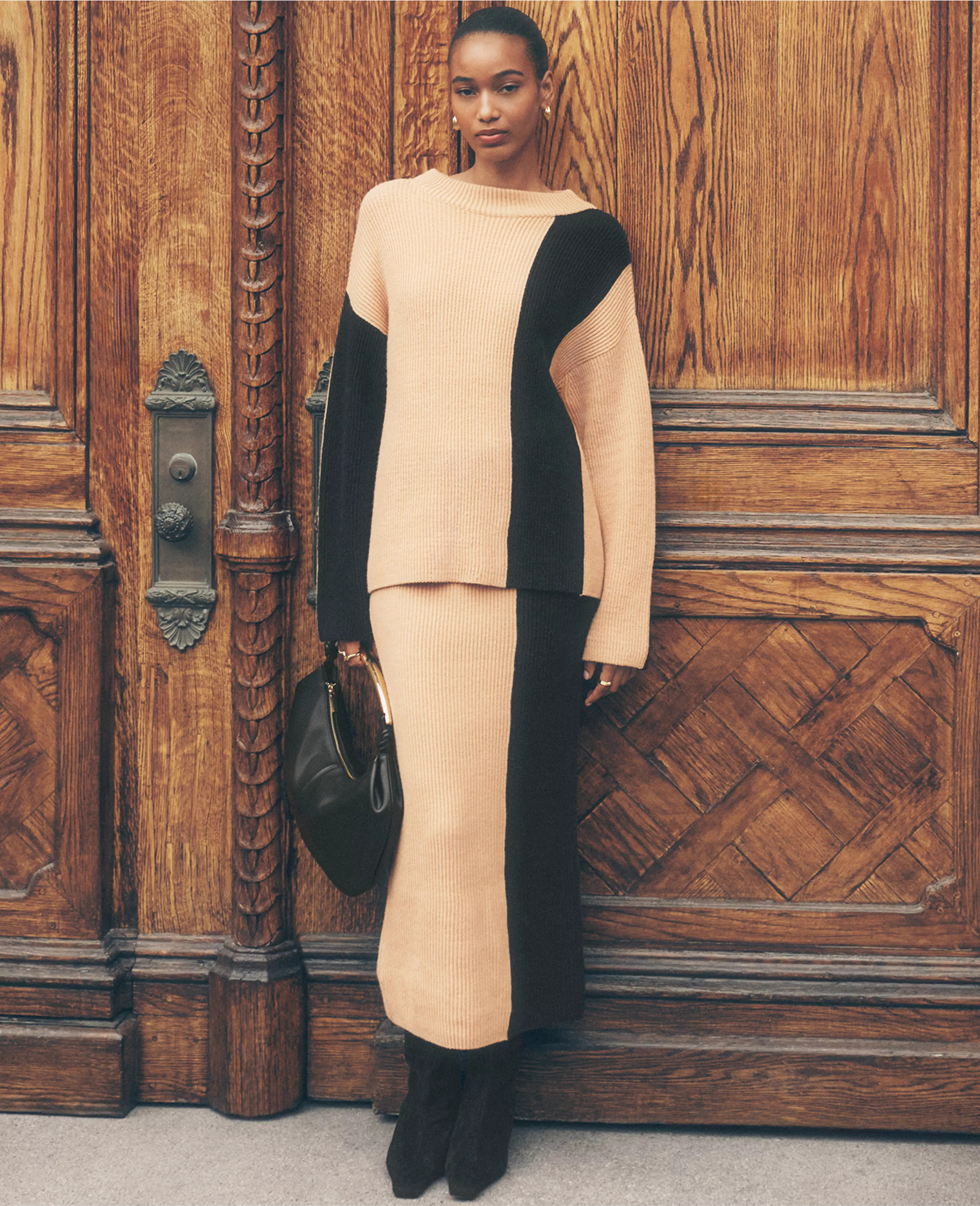 Petite Colorblock Ribbed Sweater Skirt | Ann Taylor