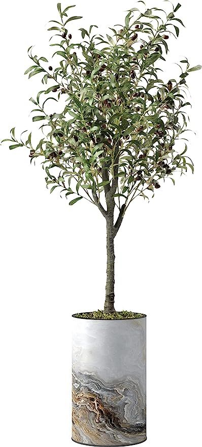 Artificial Tree in Modern Granite Effect Planter, Fake Olive Silk Tree for Indoor and Outdoor Hom... | Amazon (US)