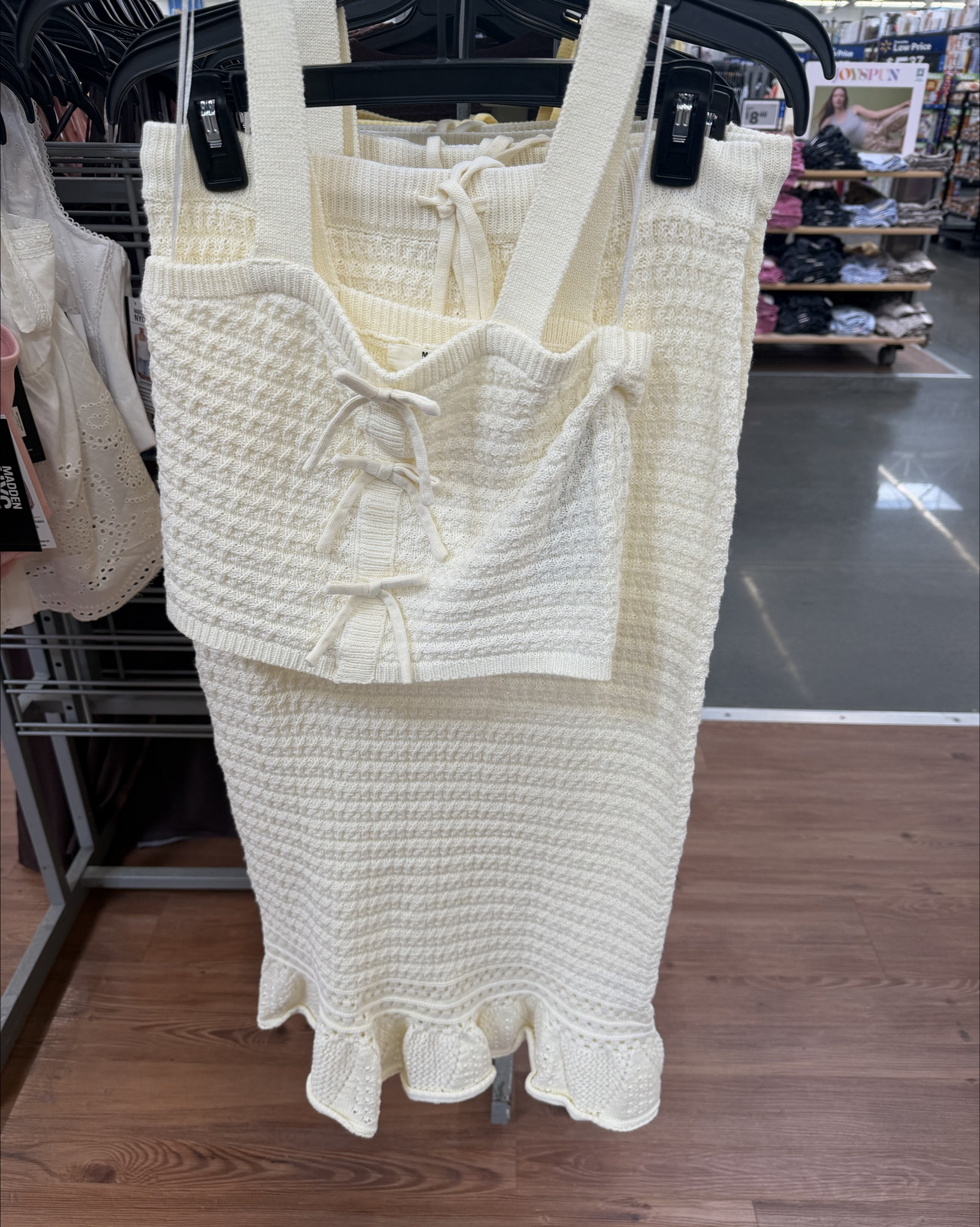 White Crochet tank top and skirt set which also comes in yellow.

100% cotton for comfort, this two-piece outfit set features a tank top with non-functional tie accents and a matching ruffle-hem skirt with pointelle. 

This set is chic, effortless and perfect for vacations or sunny weekend plans with your favorite pair of sandals.

Summer outfits | spring outfits | Walmart | affordable | budget | white midi skirt | white tank top | knit | vacations | resort | spring break | beach photos | engament | wedding | bridal shower | bachelorette 

#LTKSaleAlert #LTKootd #LTKTravel