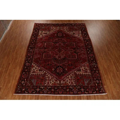 One-of-a-Kind Sharol Hand-Knotted 1970S Rectangle 9'8" X 12'8" Wool Area Rug in Dark Red | Wayfair North America