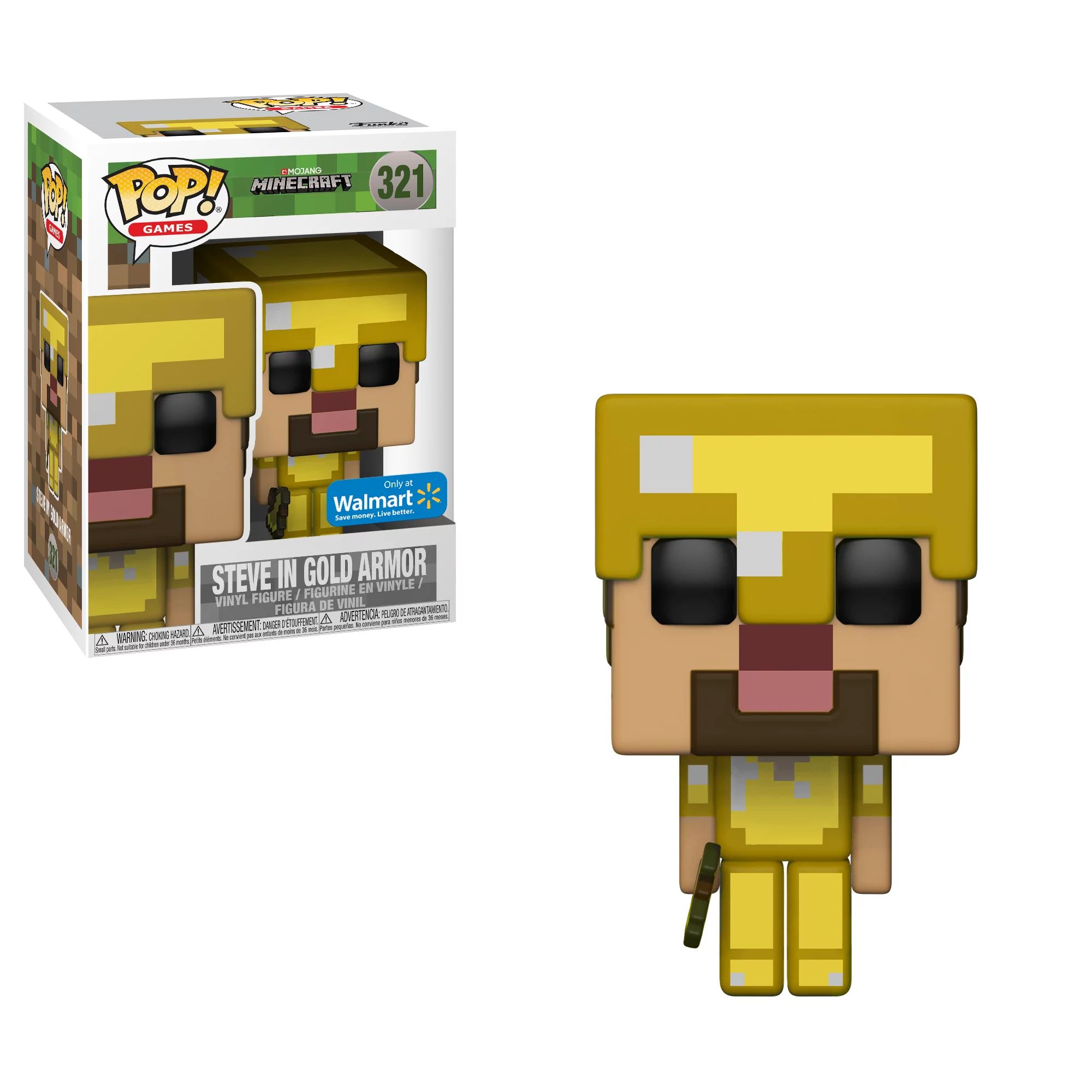 Funko POP! Games: Minecraft - Steve With Gold Axe Walmart Exclusive | Walmart (US)