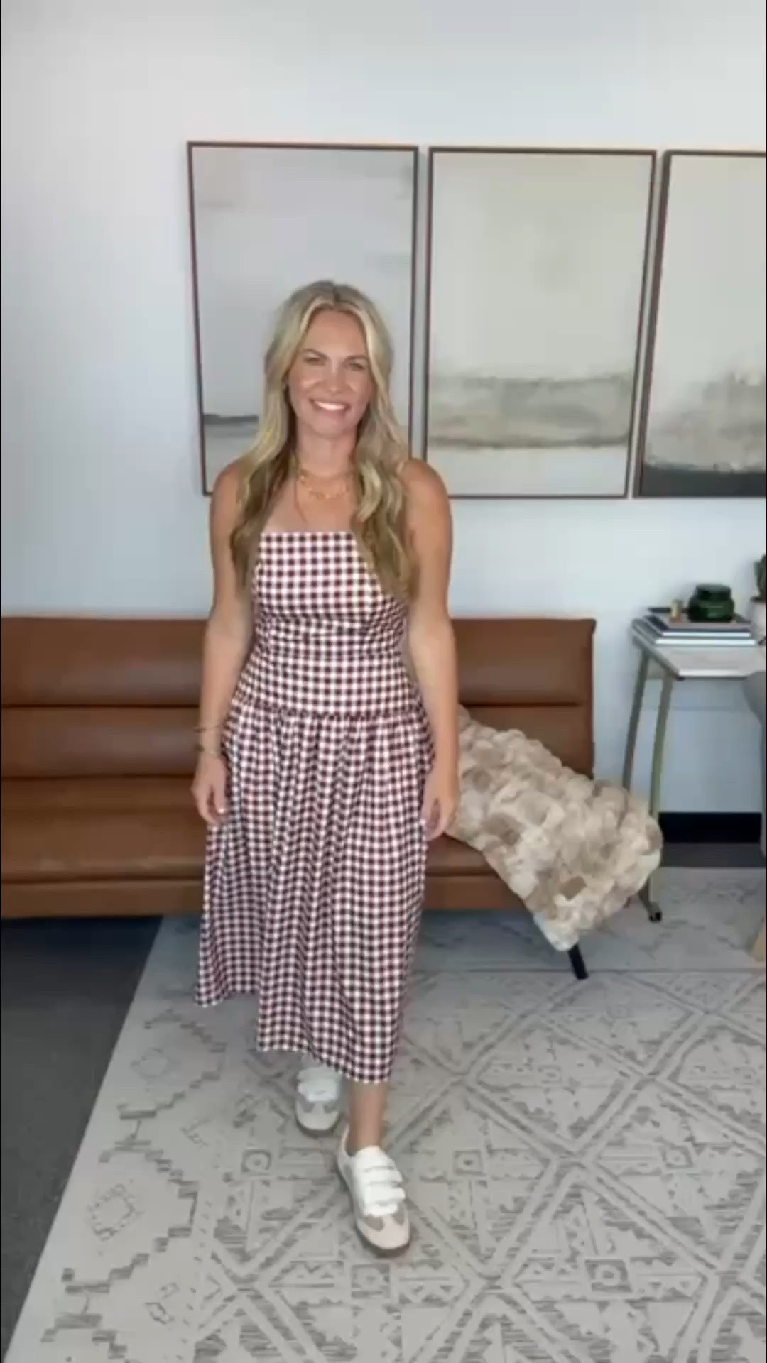 I love a two piece set when I want options without overthinking the outfit. The top has a closer shape through the bodice while the skirt falls away from the body and gives you plenty of movement, and the gingham print makes it feel especially good for late summer into early fall. I’d wear it together with sneakers now, then mix each piece into other outfits later.

Gingham two piece set, matching set, midi skirt set, late summer outfit, early fall style, casual weekend outfit, sneakers outfit, versatile matching set, women’s fashion, AudrieDollins

#LTKTravel #LTKSeasonal #LTKootd