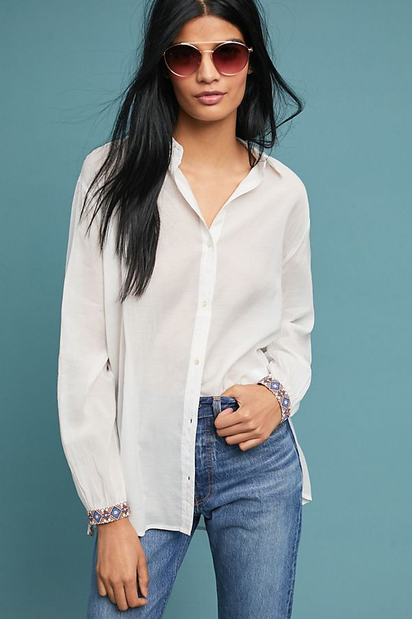 Embroidered Beach Buttondown | Anthropologie (US)